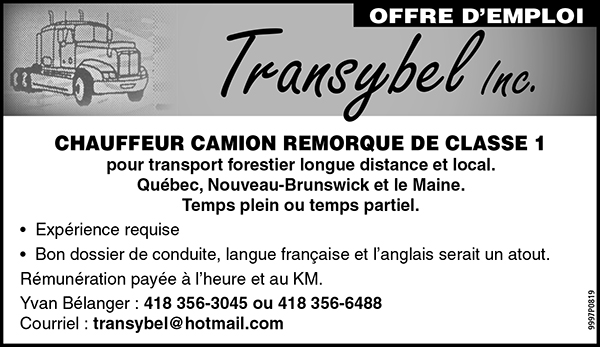 Logo de CHAUFFEUR CAMION REMORQUE DE CLASSE 1